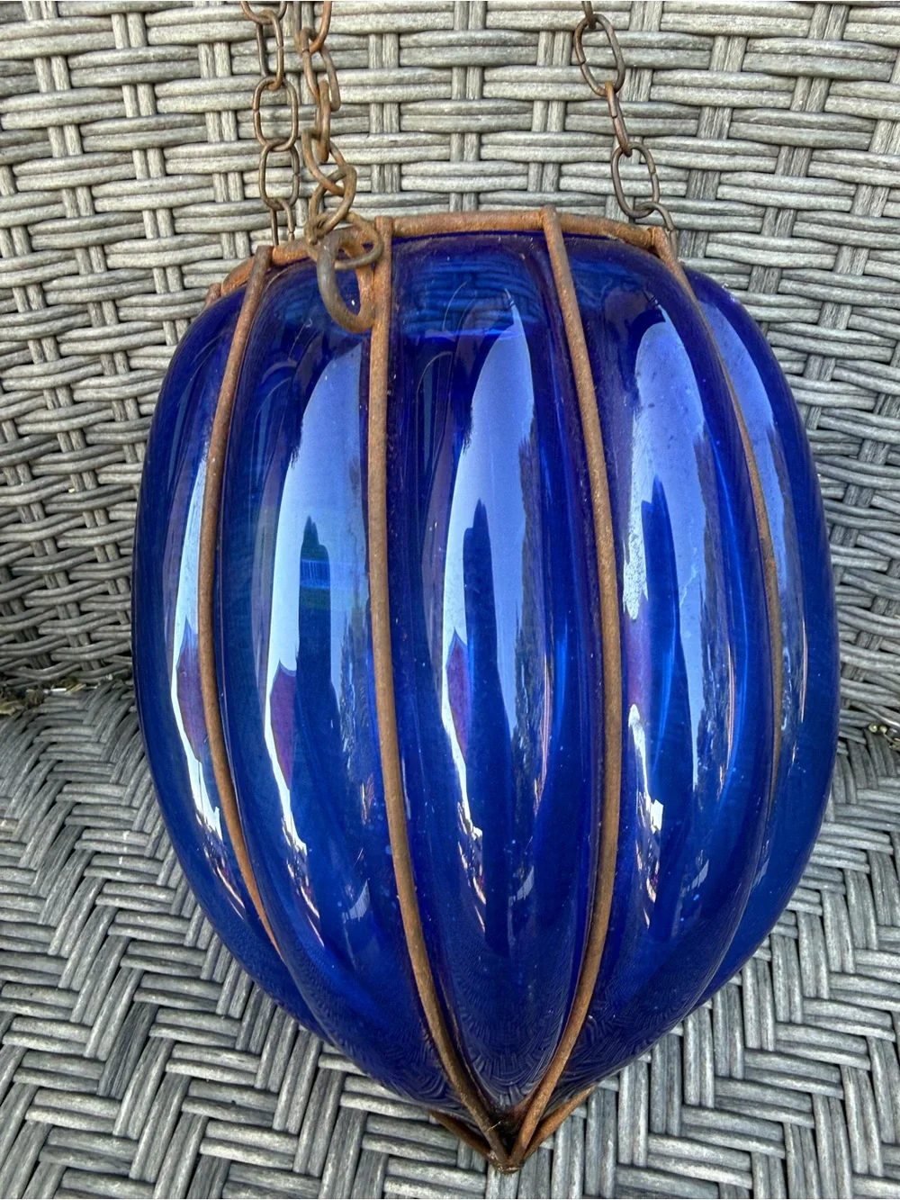 Blue  Hanging Lantern Pendant